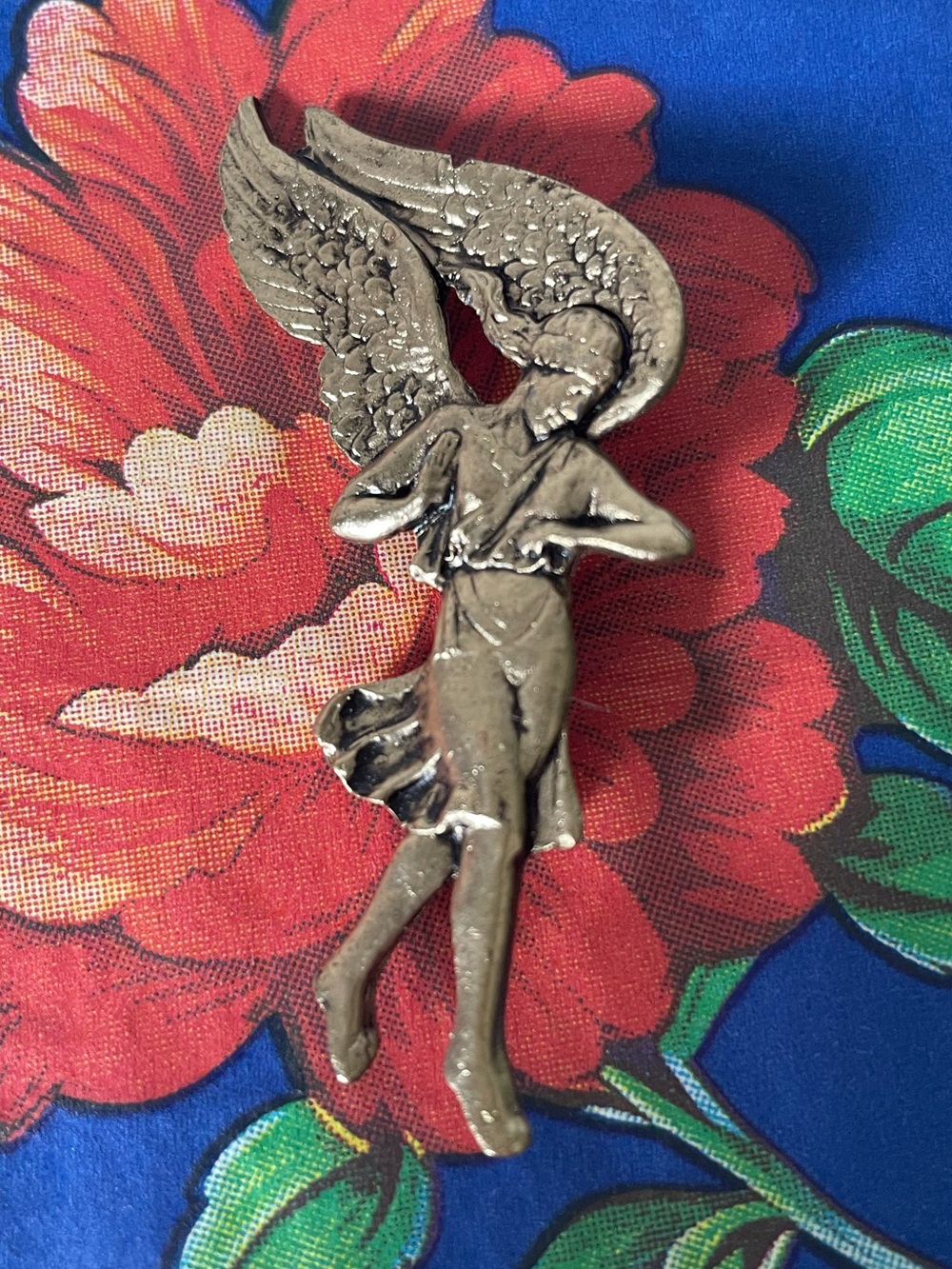 Vintage 1960s Museum of Fine Arts MFA Angel Winged Woman Gold Tone Brooch Signed
